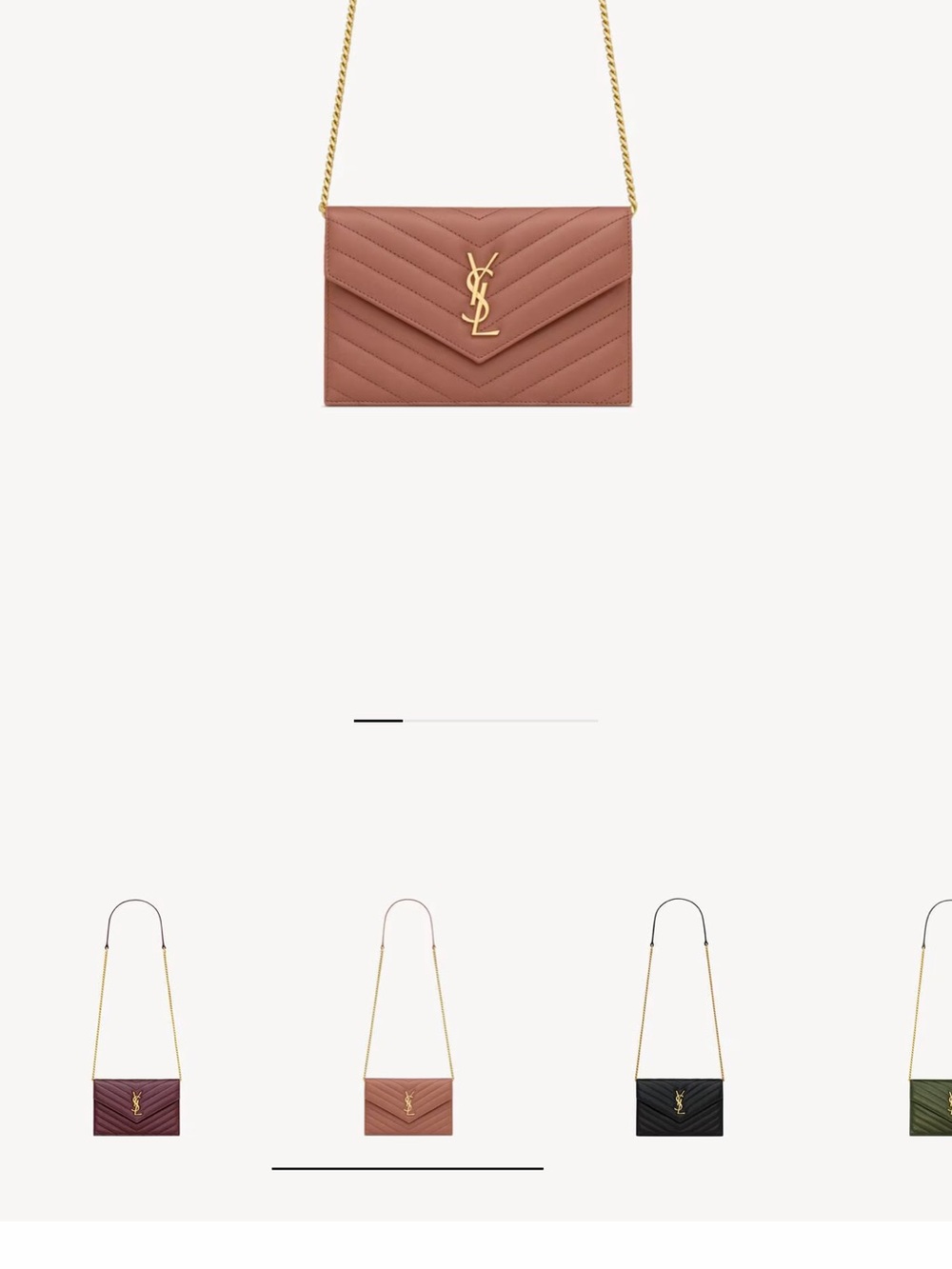 Saint Laurent Quilted Clutch in Dusty Rose with Gold YSL Hardware 100% authentic - Picture 5 of 8